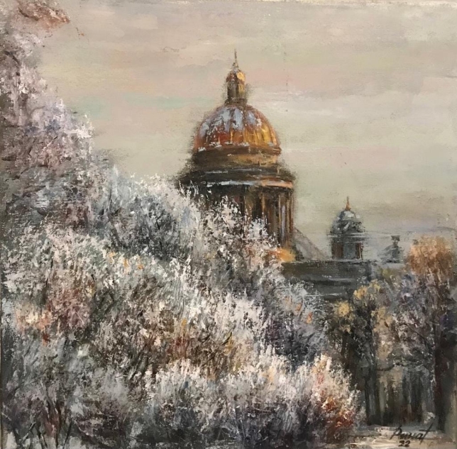 Painting for sale online - St Isaac's Cathedral in Winter