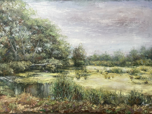 Painting for sale online - POND IN THE RECREATION TERRITORY OF THE AIR BASE