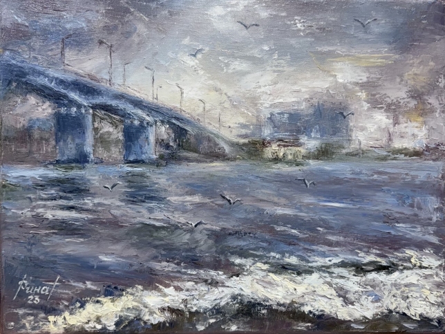 Painting for sale online - BORODINSKY BRIDGE OF KAMYSHIN