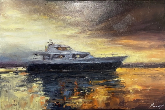 Painting for sale online - EVENING ON THE VOLGA