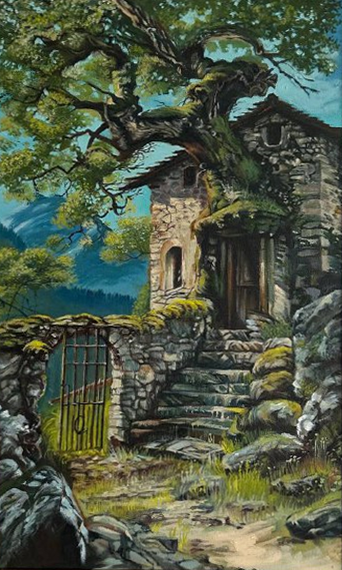 Painting for sale online - Abandoned house