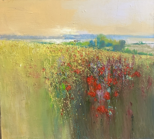 Painting for sale online - Field of poppies 