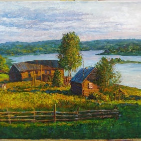 Painting for sale online - Russian village