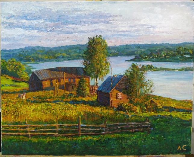 Painting for sale online - Russian village