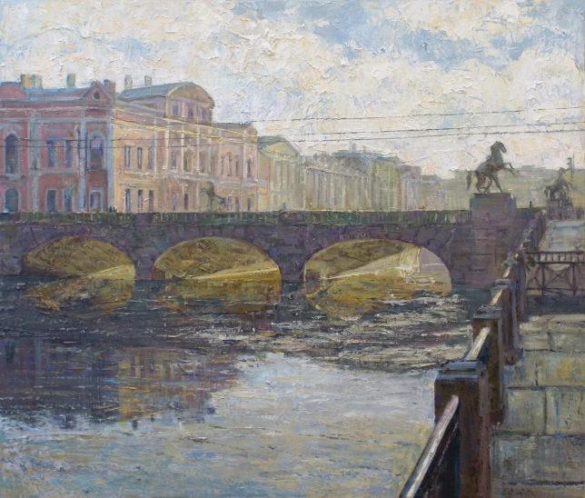 Painting for sale online - St. Petersburg, Anichkov Bridge