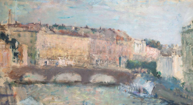 Painting for sale online -  Spring on the Neva river near the Smolny cathedral