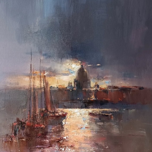 Painting for sale online - Night over the Neva River