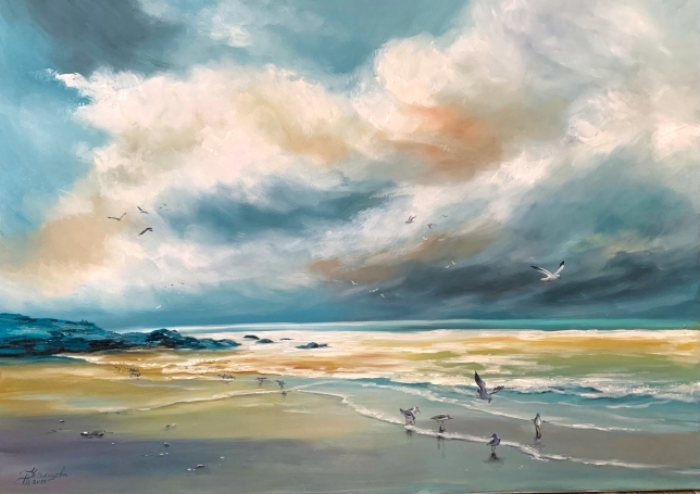 Painting for sale online - Seascape. The deserted shore
