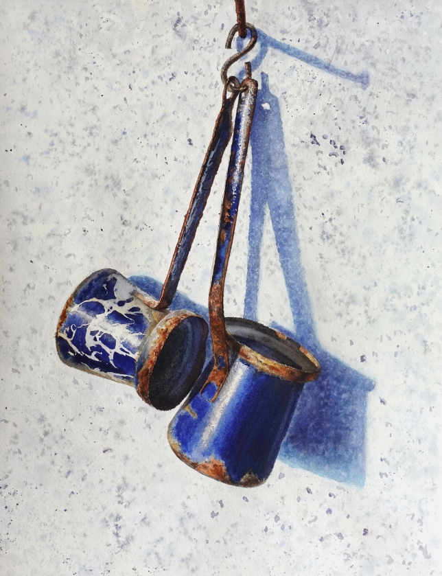 Painting for sale online - Memory. Blue Coffee Pots