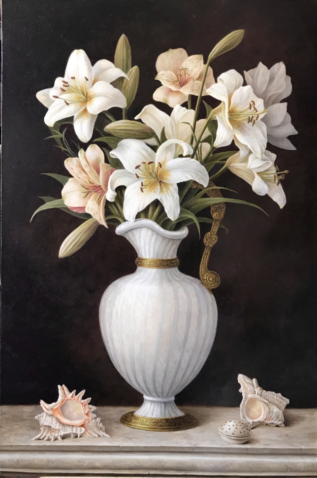 Painting for sale online - White lilies