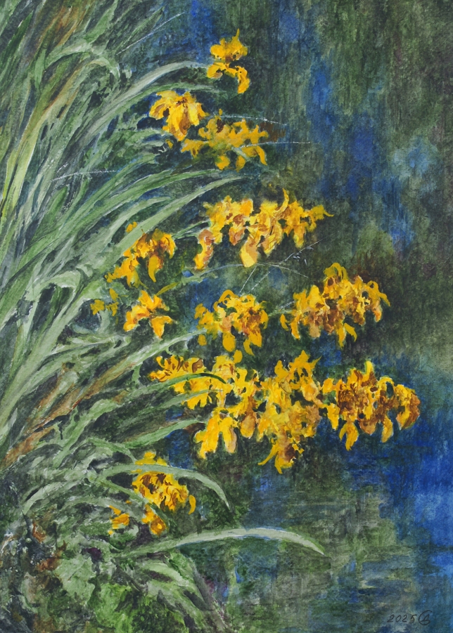 Painting for sale online - Flowers by the water