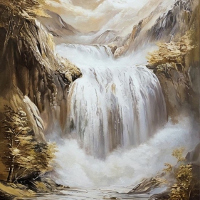 Painting for sale online - The Mystery of the White Waterfall