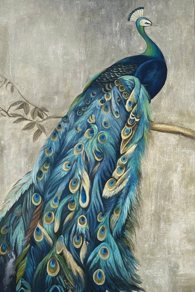 Painting for sale online - Peacock Secrets of Wildlife
