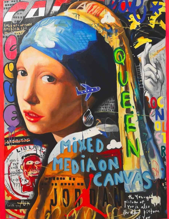 Painting for sale online - The brightness of the mysteries of the Girl with the earring