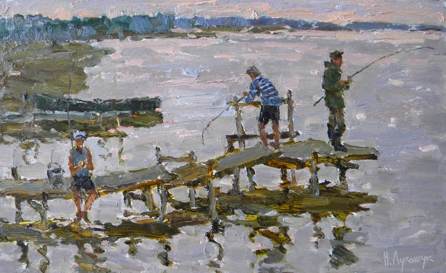 Painting for sale online - Volga's Fishmen