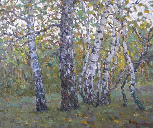 Painting for sale online - The Birches.