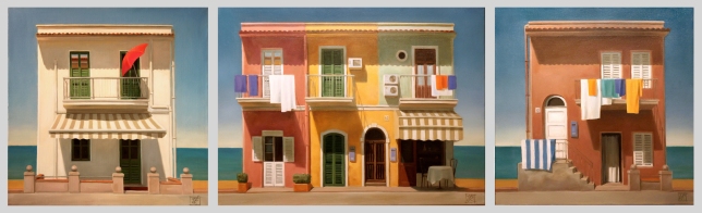 Painting for sale online - Sicilian Embankment. Triptych.