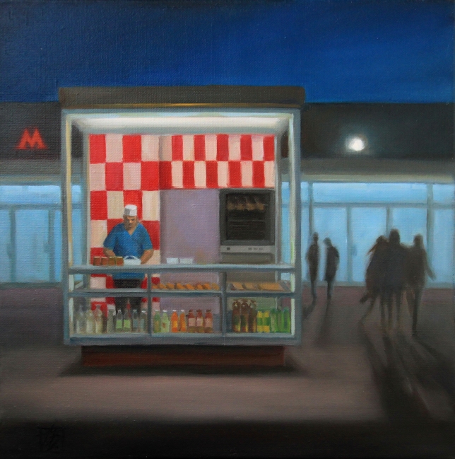 Painting for sale online - A stall near the metro.