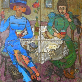 Painting for sale online - Clara Zetkin and Rosa Luxemburg