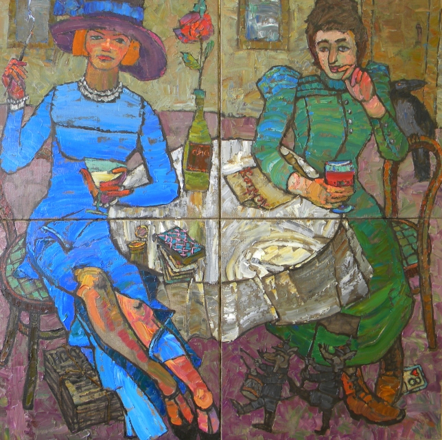 Painting for sale online - Clara Zetkin and Rosa Luxemburg