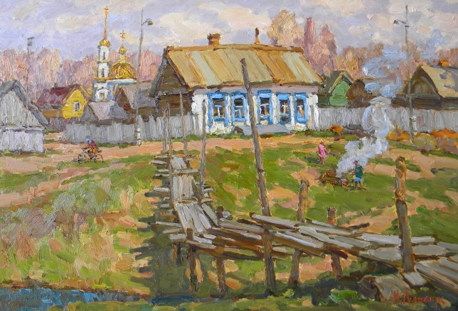 Painting for sale online - The Bridge in Rozhdestveno