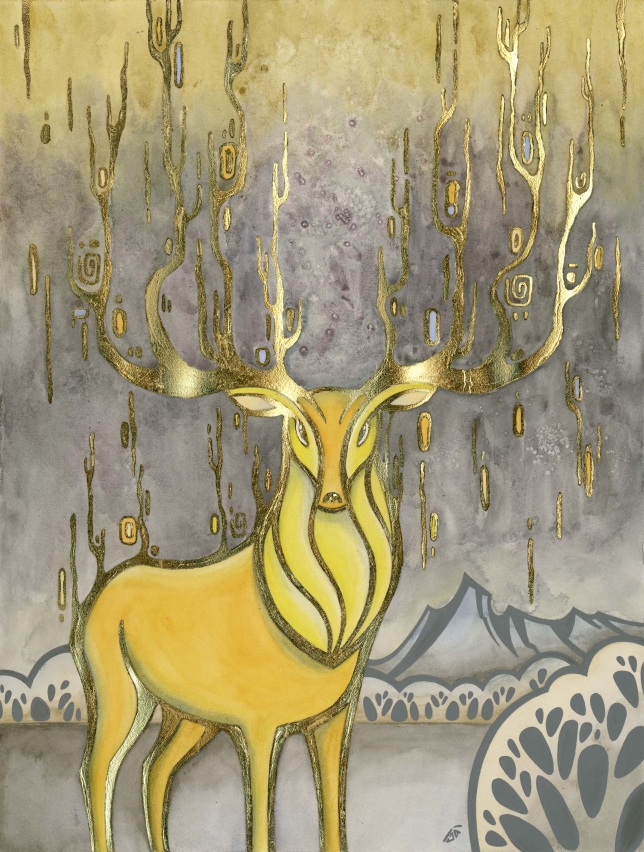 Painting for sale online - Golden deer