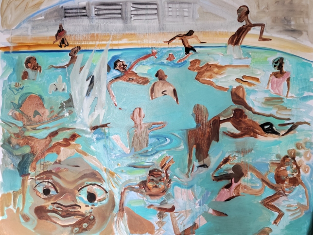 Painting for sale online - Children in the pool