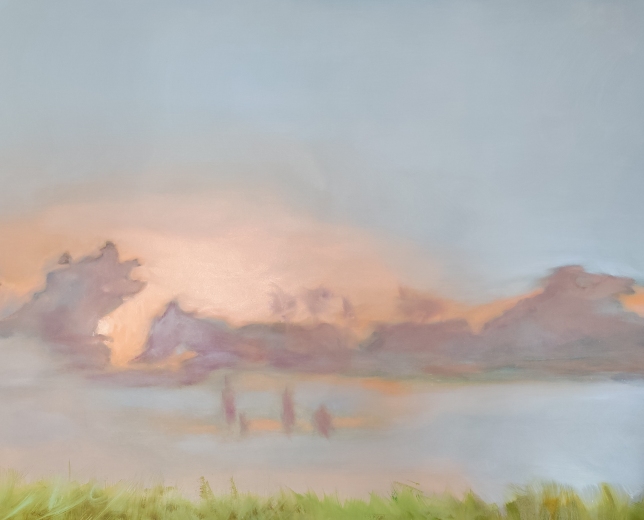 Painting for sale online - Fog. Warm light