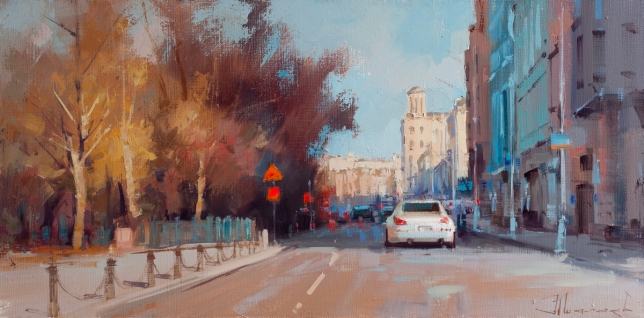 Painting for sale online - Autumn at the Nikitsky Gate. Tverskaya Boulevard