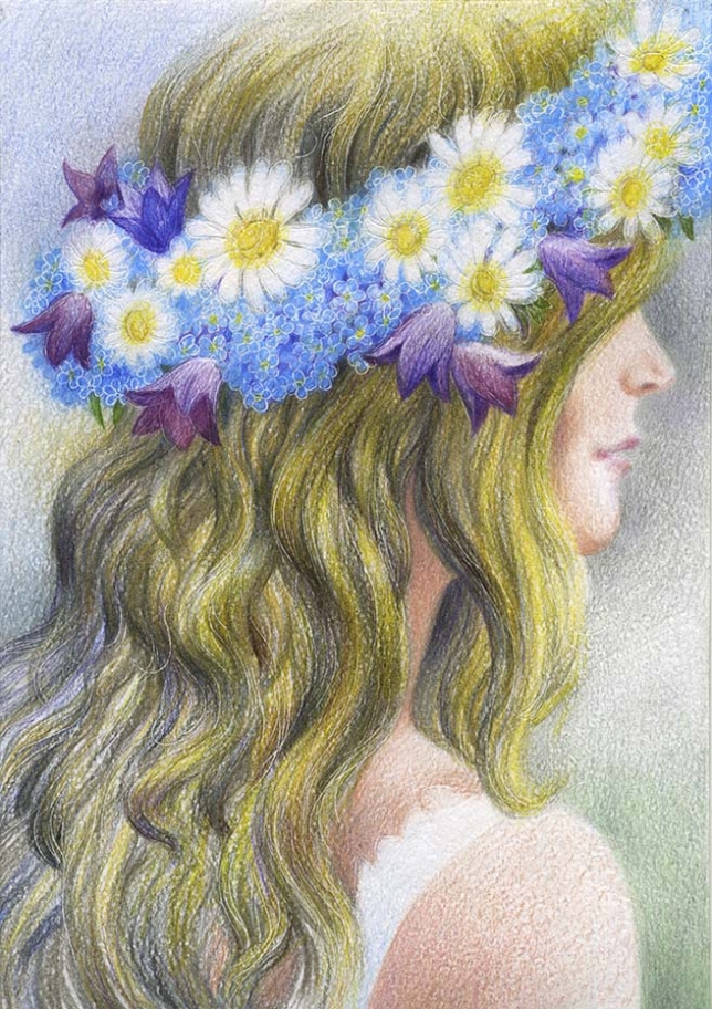 Painting for sale online - Ms. FORGET-ME-NOT