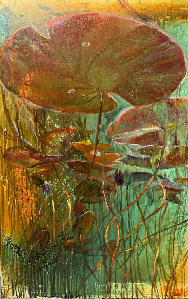 Painting for sale online - Jura Lake, France