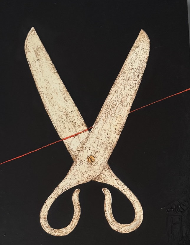 Painting for sale online - Thread and scissors