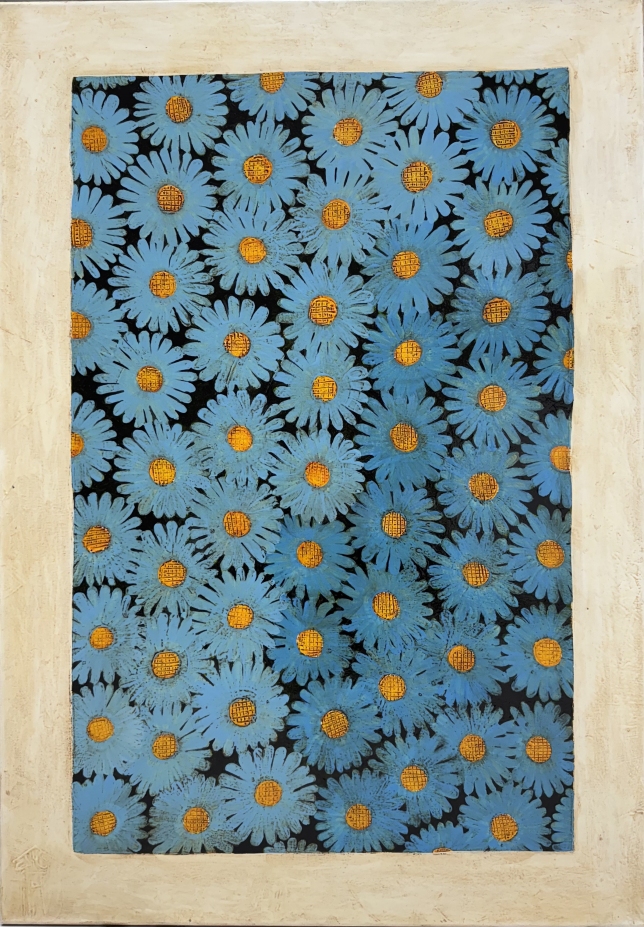 Painting for sale online - Blue daisies