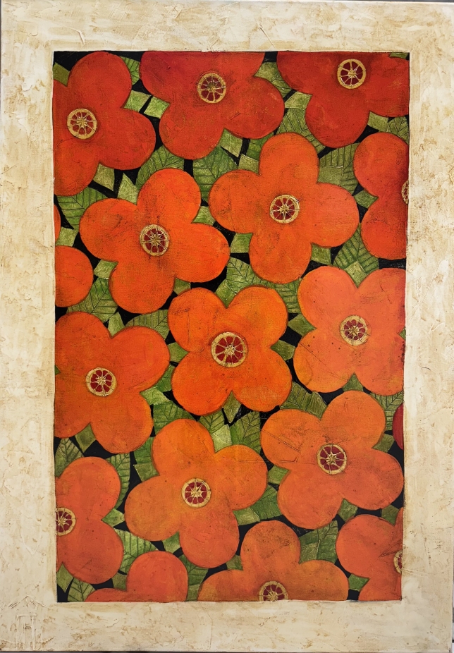 Painting for sale online - Orange Forget-me-nots