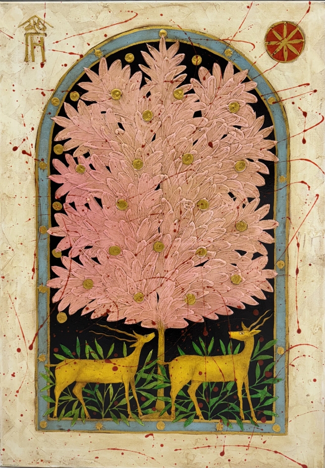 Painting for sale online - Tree with antelopes