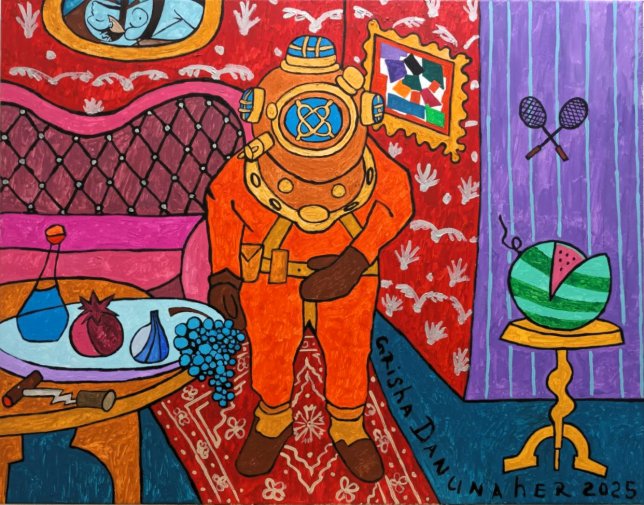Painting for sale online - A diver comes to visit