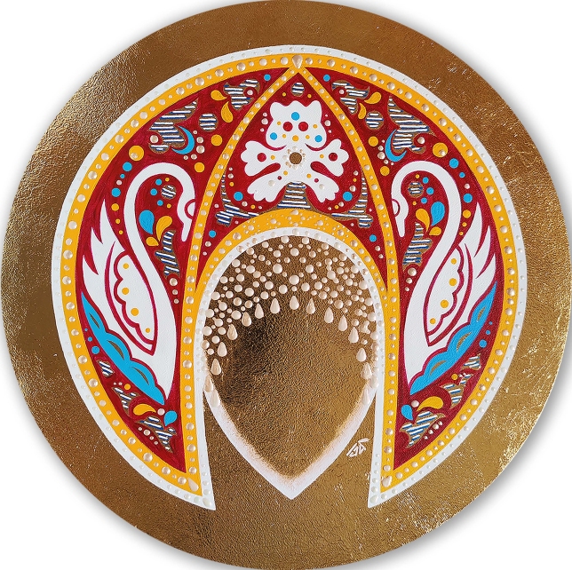 Painting for sale online - Wedding Kokoshnik. Gold