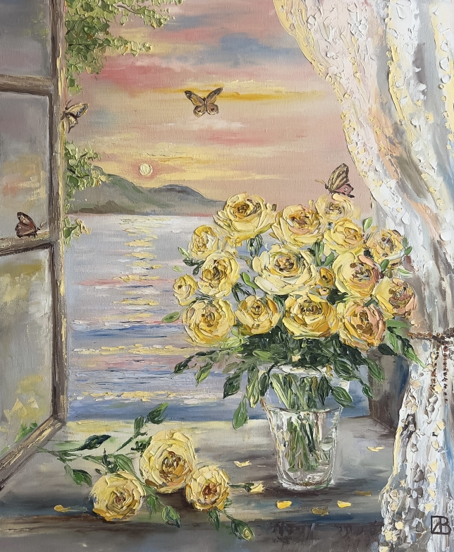 Painting for sale online - Yellow roses