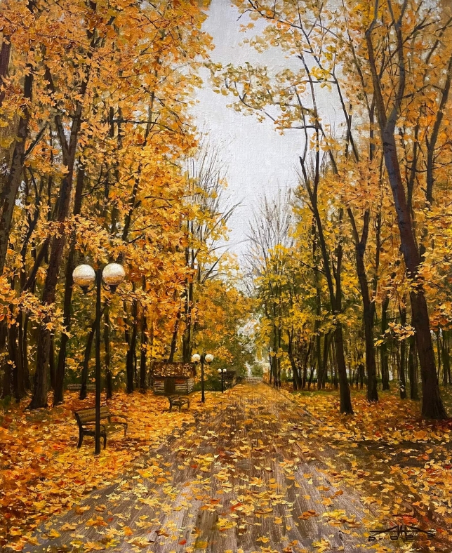 Painting for sale online - Autumn in the park