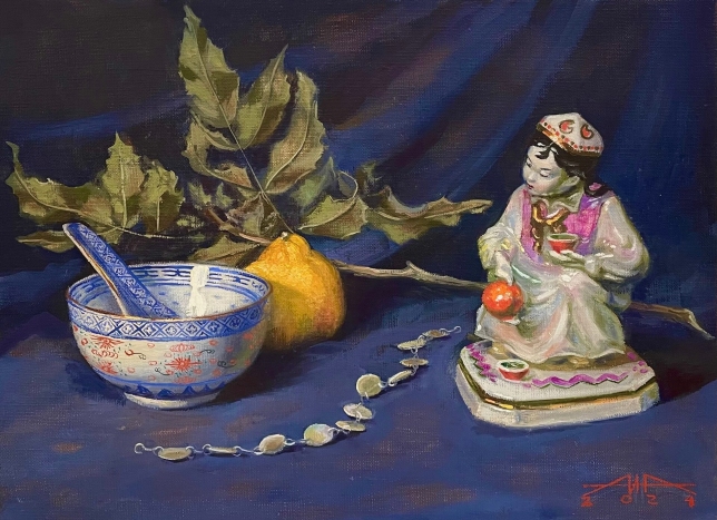 Painting for sale online - Oriental still life.