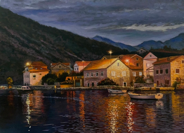 Painting for sale online - Mediterranean town.