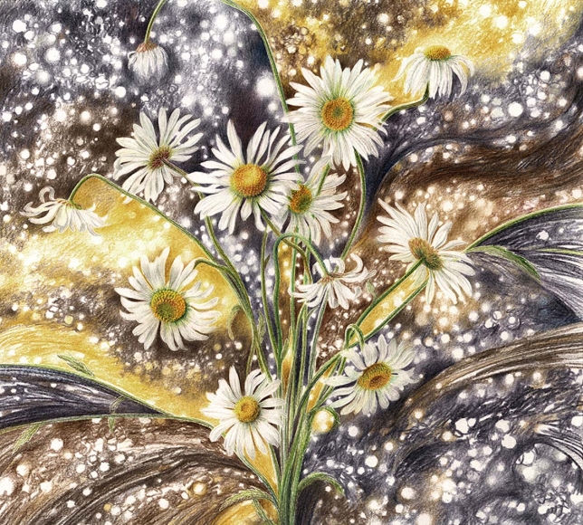 Painting for sale online - CONSTELLATIONS. FIELD DAISY
