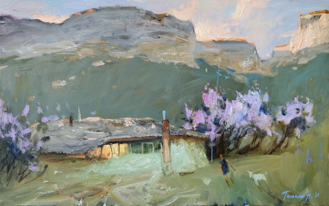 Painting for sale online - Evening among the mountains