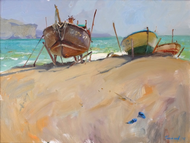 Painting for sale online - Boats on the shore