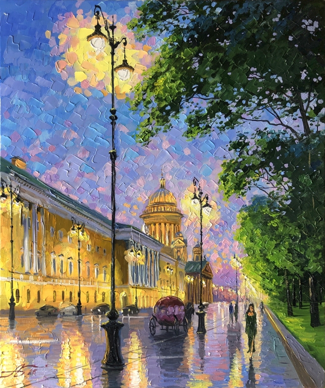 Painting for sale online - Summer twilight in St. Petersburg.