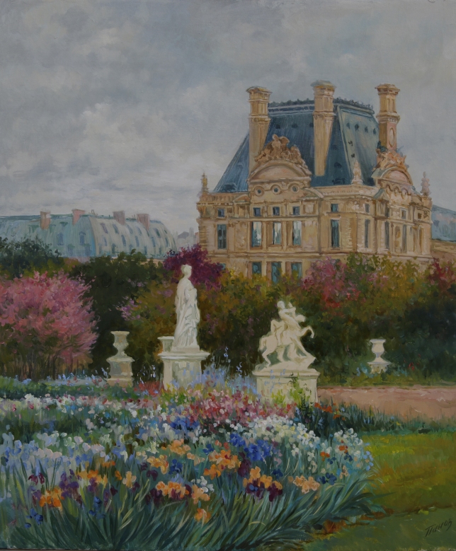 Painting for sale online - Irises in the garden