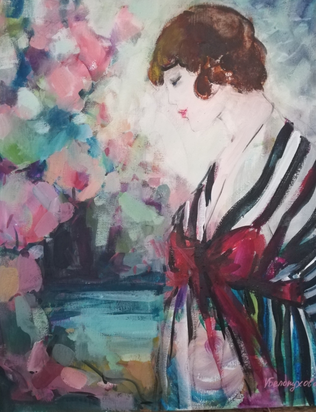 Painting for sale online - The night is tender from the Muse of Muse Art Deco