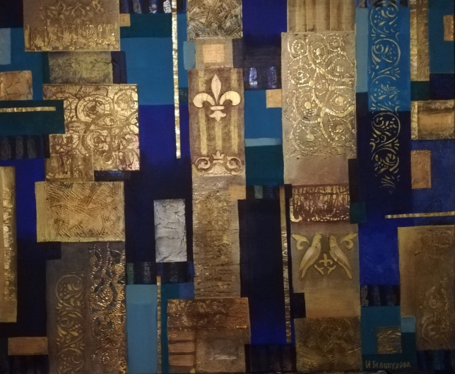 Painting for sale online - Gold days the central part of the tripteich gold runa