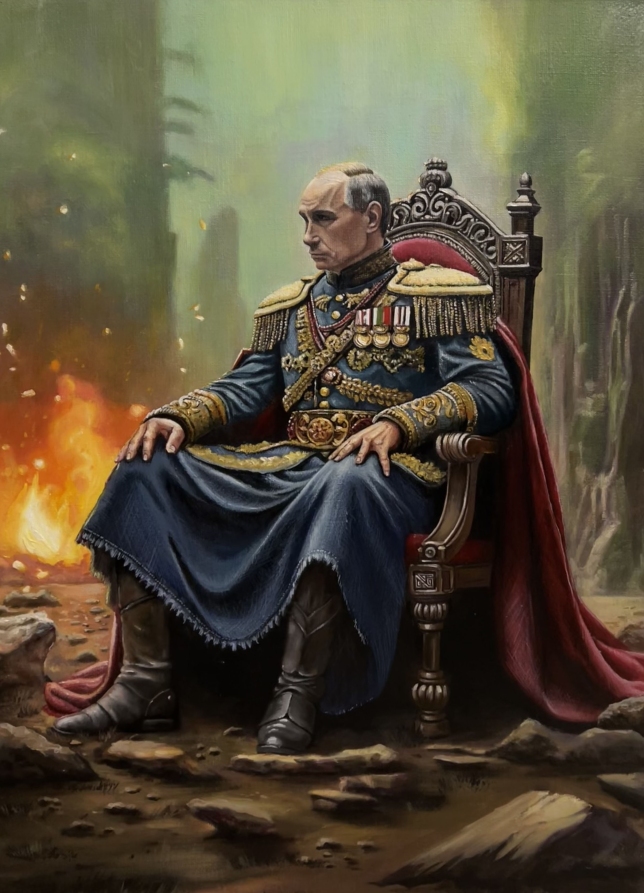 Painting for sale online - The Flame of Power in the Shadow of the Campfire