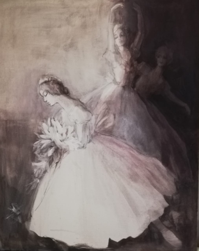 Painting for sale online - Giselle right part of the diptych